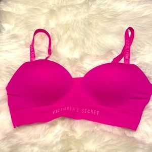 Victoria’s Secret VS neon pink logo bralette L large 36D